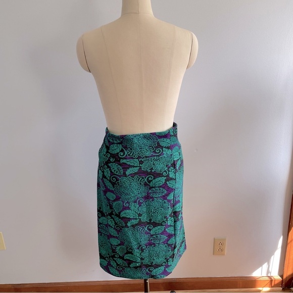 LuLaRoe Cassie Pencil Skirt- Floral- Green and Purple- Size 2XL - Picture 4 of 7